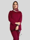 Comfy Stretch Manches Bordeaux